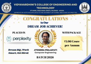 Place in Perplexity with Package 1.06 Crore Per Annum